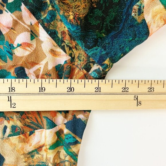 NEW Soft Surroundings Dakota Maxi Dress Long Sleeve Green Floral Boho - LARGE - Picture 8 of 9